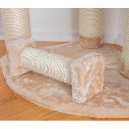 74 " H Press Wood Real Wood Cat Tree With Cured Sisal Posts For Scratching