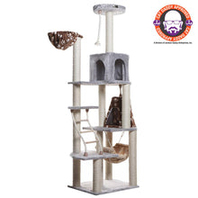 Wood Cat Climber Play House, Cat Furniture,Lounge Basket, Silver Gray