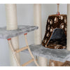 Wood Cat Climber Play House, Cat Furniture,Lounge Basket, Silver Gray