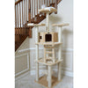 Multi-Function Real Wood Cat Tower W Spacious Condo, Perches Beige