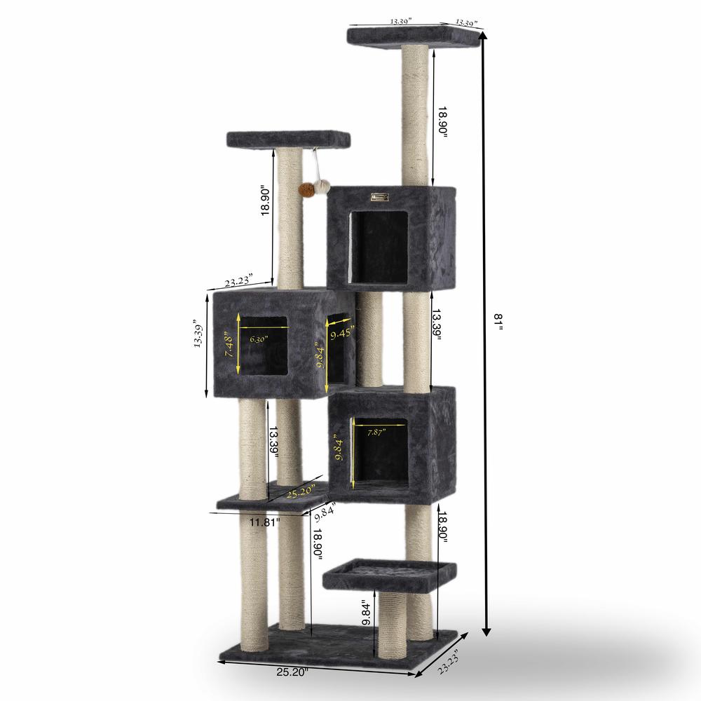 Real Wood Griant Cat Tower With Condos For Multiple Cats
