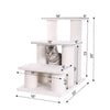 3 Step Real Wood Cat Step Stairs Ramp, 25" Height Dogs Climber And Kitten Steps