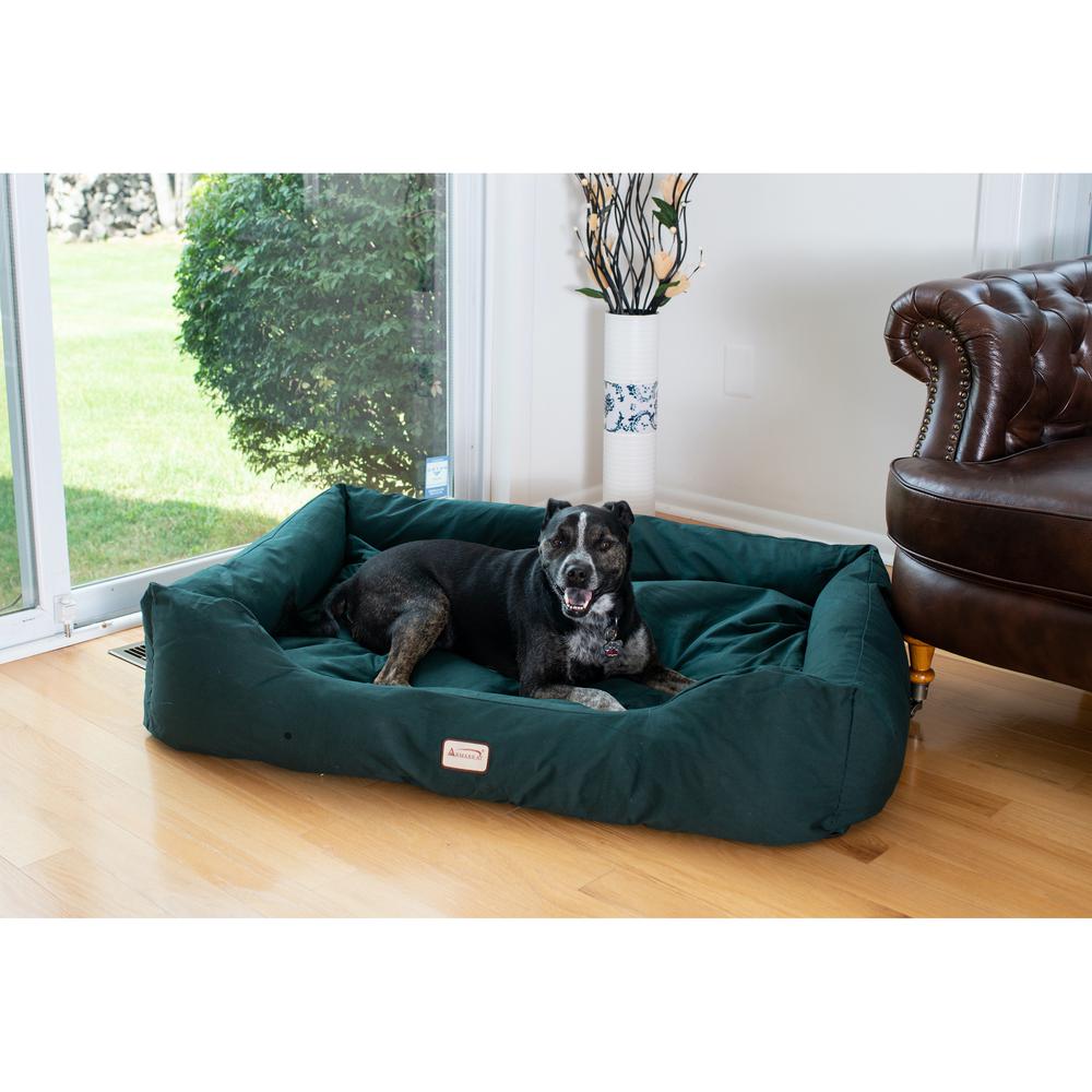 Extra Large Laurel Green Bolstered Pet Bed