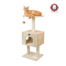 Real Wood Cat Tree With Condo And Scratch Post 42 Height Beige