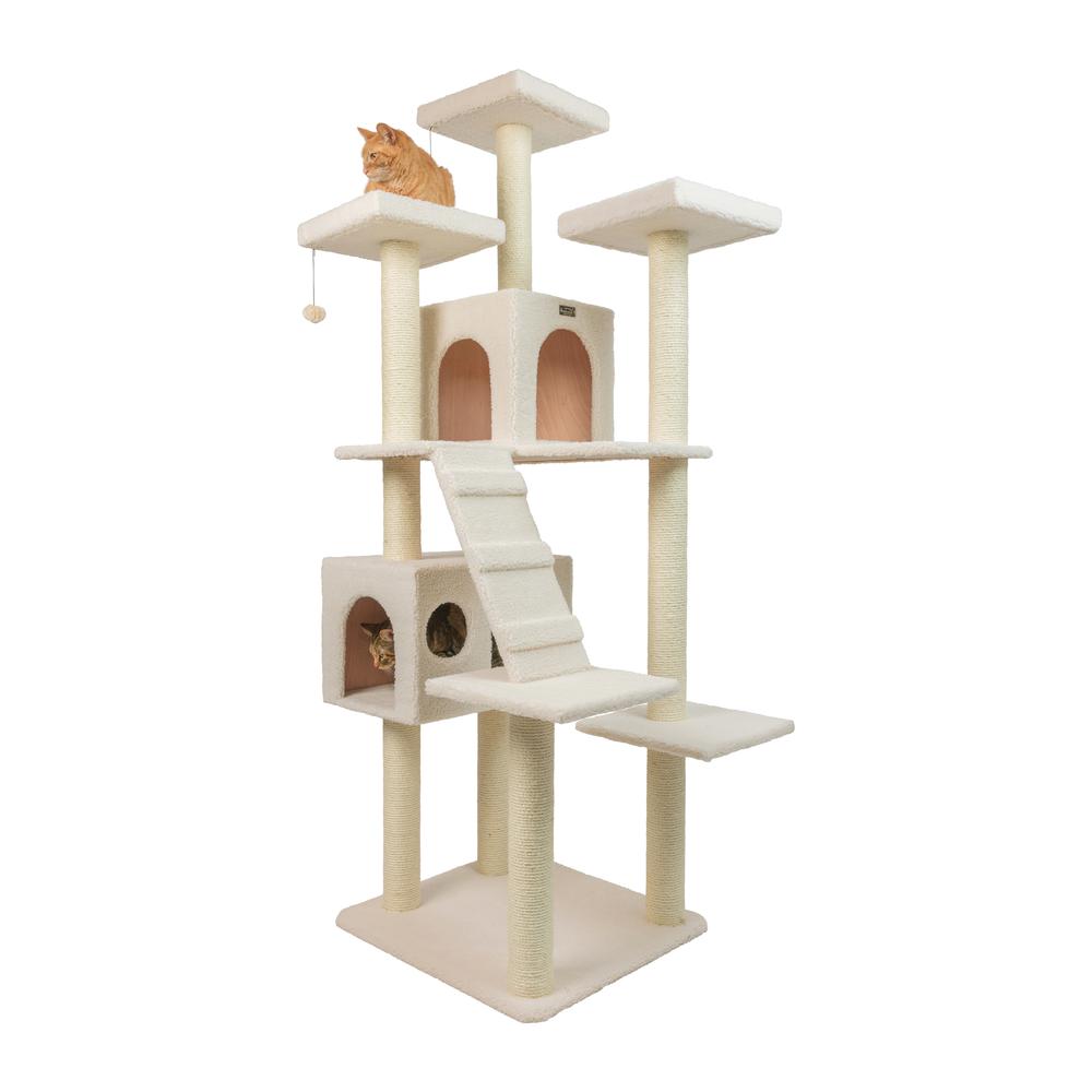 Real Wood Cat Tree In Ivory, Jackson Galaxy Approved, Multi Levels With Ramp