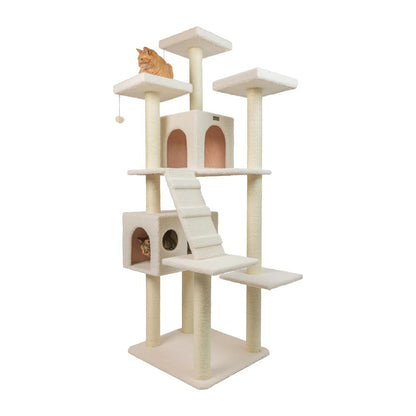 Real Wood Cat Tree In Ivory, Jackson Galaxy Approved, Multi Levels With Ramp
