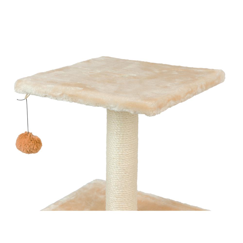 Real Wood Cat Tree With Condo And Scratch Post 42 Height Beige