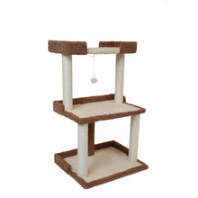 Cat Tree for Large Cats, 41" Real Wood Cat Tower with Scratching Posts