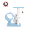 Sky Blue 25" Real Wood Cat Tree With Scratcher And Tunnel For Privacy And Hiding