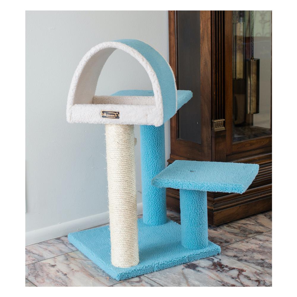 29" Real Wood Cat Tree With Scratcher And Tunnel For Squeeze