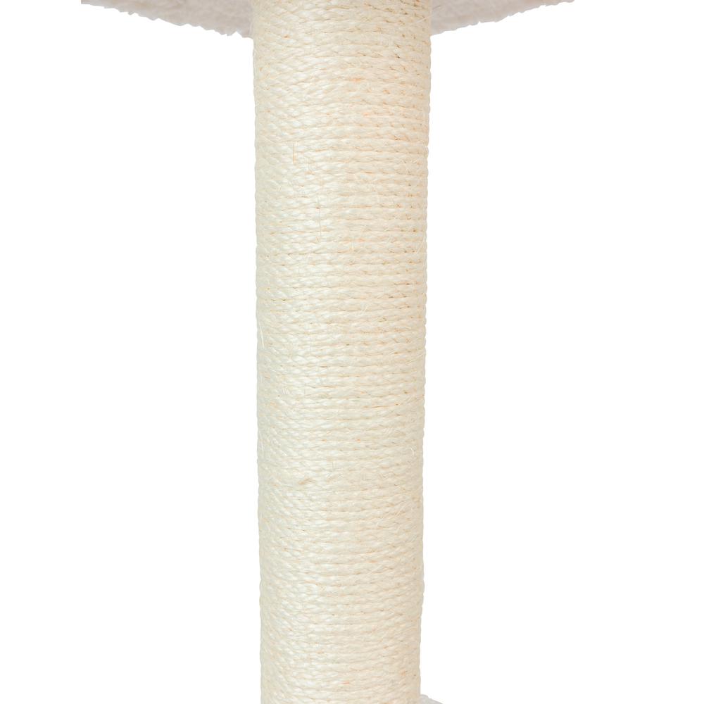 Ivory 57" High Real Wood Cat Tree, Fleece Covered Cat Climber