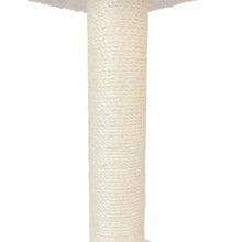 Ivory 57" High Real Wood Cat Tree, Fleece Covered Cat Climber