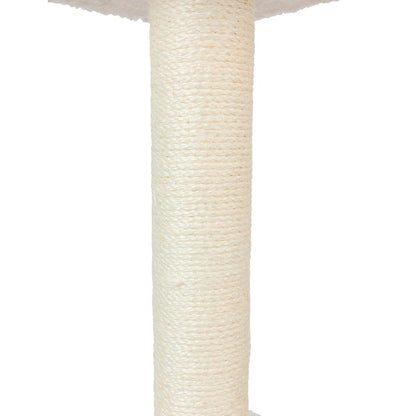 Ivory 57" High Real Wood Cat Tree, Fleece Covered Cat Climber