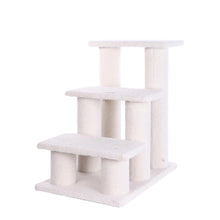 3 Step Real Wood Cat Step Stairs Ramp, 25" Height Dogs Climber And Kitten Steps