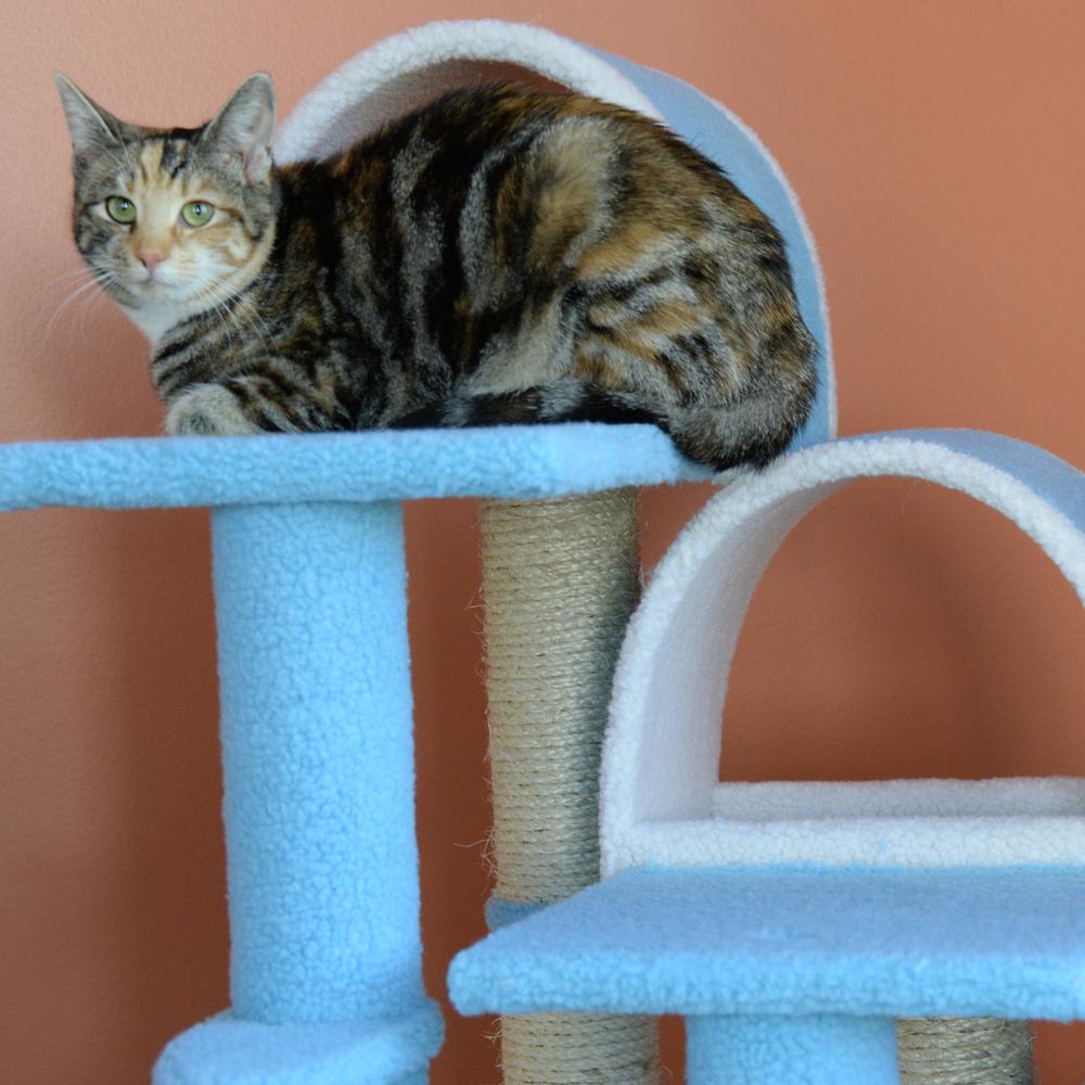 38" High Ivory Real Wood Cat Step Stairs Ramp, Cat Sratcher For Pets Cats