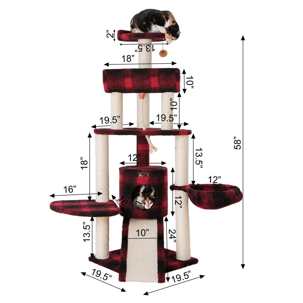 Classic Real Wood Cat Tree Four Levels