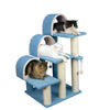 38" High Ivory Real Wood Cat Step Stairs Ramp, Cat Sratcher For Pets Cats