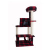 50-Inch Classic Real Wood Cat Tree With Veranda, Bench, Mini Perch