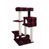 50-Inch Classic Real Wood Cat Tree With Veranda, Bench, Mini Perch