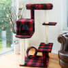 50-Inch Classic Real Wood Cat Tree With Veranda, Bench, Mini Perch