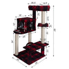 50-Inch Classic Real Wood Cat Tree With Veranda, Bench, Mini Perch