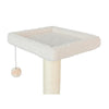 Ivory Fleece Covered 53" High Real Wood Cat Tree