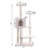 Ivory 57" High Real Wood Cat Tree, Fleece Covered Cat Climber