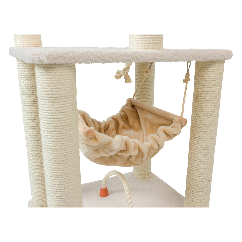 Classic Real Wood Cat Tree In Ivory, Four Levels