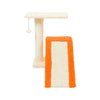 Two-Level Platform Real Wood Scratcher W Sisal Carpet Ramp