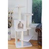Ivory 57" High Real Wood Cat Tree, Fleece Covered Cat Climber