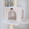 Ivory 57" High Real Wood Cat Tree, Fleece Covered Cat Climber