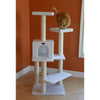 Ivory 57" High Real Wood Cat Tree, Fleece Covered Cat Climber