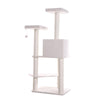 Ivory 57" High Real Wood Cat Tree, Fleece Covered Cat Climber