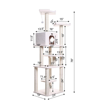 Real Wood Cat Tree In Ivory, Jackson Galaxy Approved, Six Levels