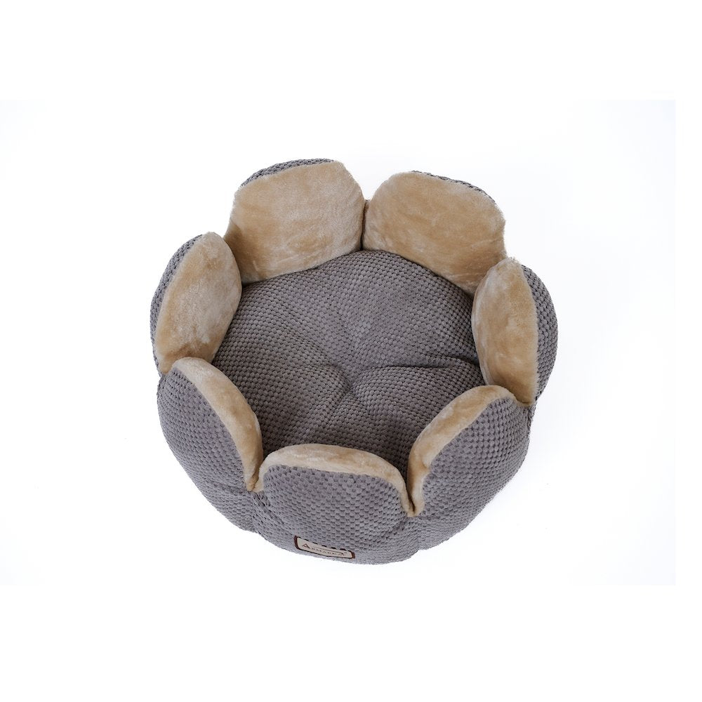 Cat Bed, 18 Inch Flower Pet Bed with Removable Cushion - Soft Waffle Fabric