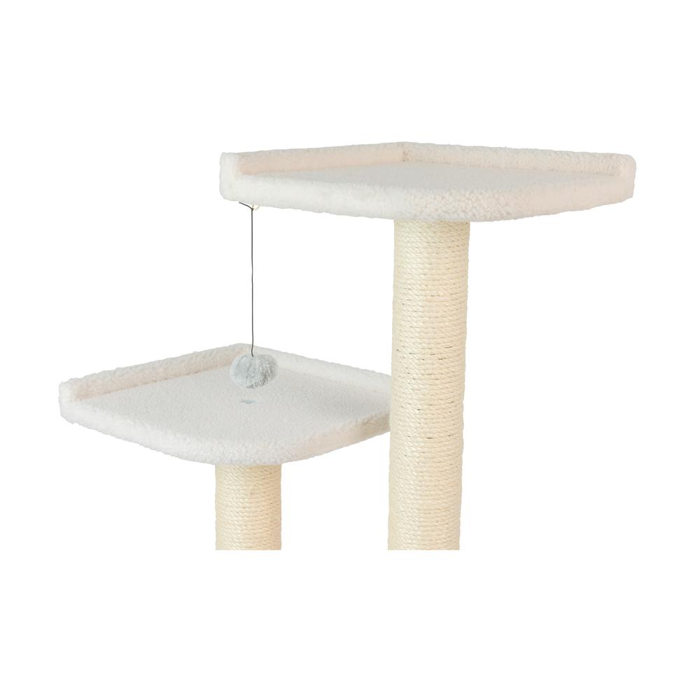 Classic Real Wood Cat Tree In Ivory, Six Levels