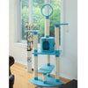 65-Inch Classic Real Wood Cat Tree In Sky Blue, Five Levels