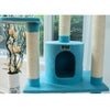 65-Inch Classic Real Wood Cat Tree In Sky Blue, Five Levels