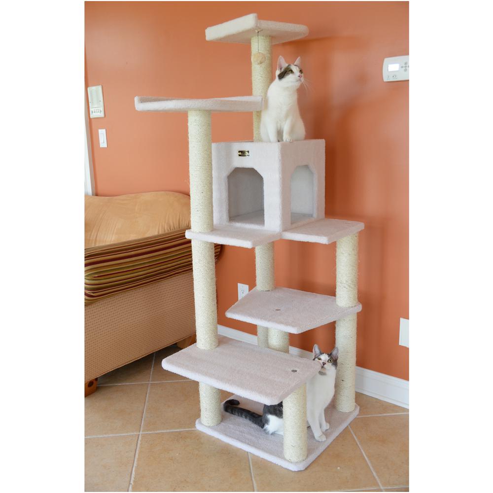 Classic Real Wood Cat Tree In Ivory, Jackson Galaxy Approved, Six Levels