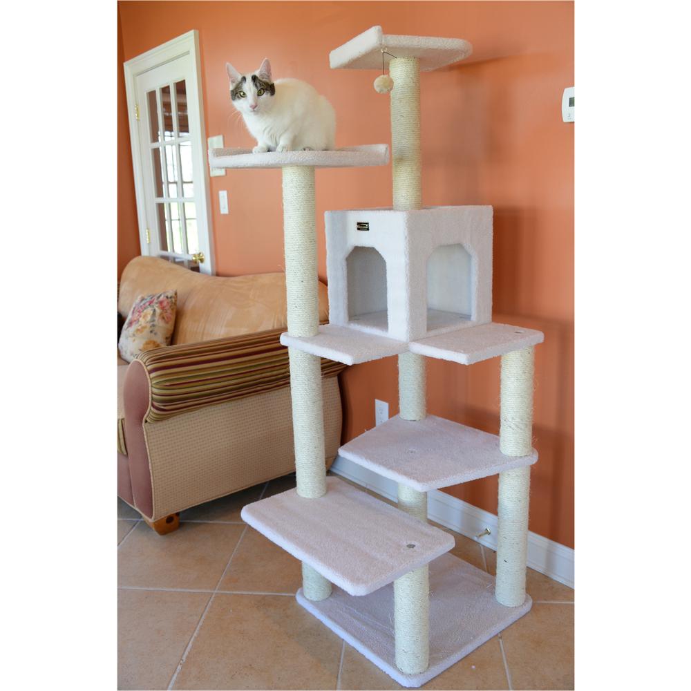 Classic Real Wood Cat Tree In Ivory, Jackson Galaxy Approved, Six Levels