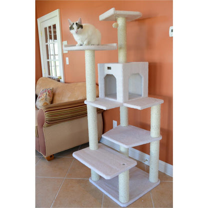 Classic Real Wood Cat Tree In Ivory, Jackson Galaxy Approved, Six Levels