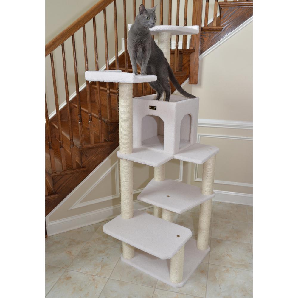 Classic Real Wood Cat Tree In Ivory, Jackson Galaxy Approved, Six Levels