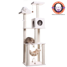 Classic Real Wood Cat Tree In Ivory, Jackson Galaxy Approved, Four Levels