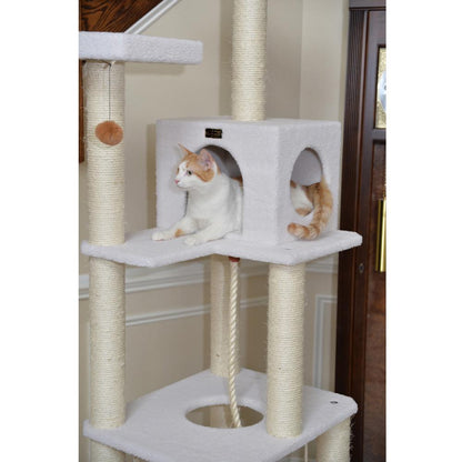 Classic Real Wood Cat Tree In Ivory, Jackson Galaxy Approved, Four Levels