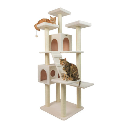 Real Wood Cat Tree In Ivory, Jackson Galaxy Approved, Multi Levels With Ramp