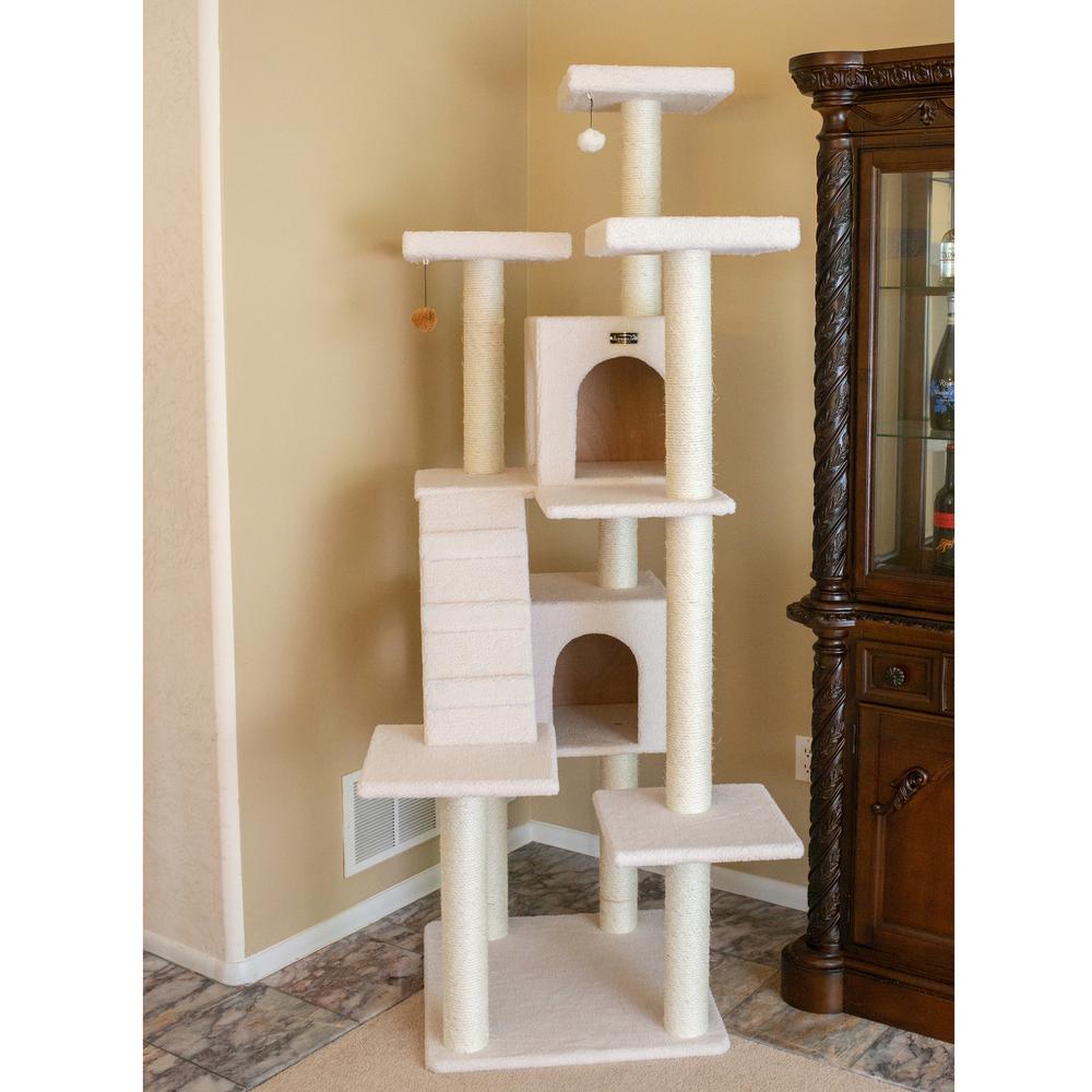 Real Wood Cat Tree In Ivory, Jackson Galaxy Approved, Multi Levels With Ramp