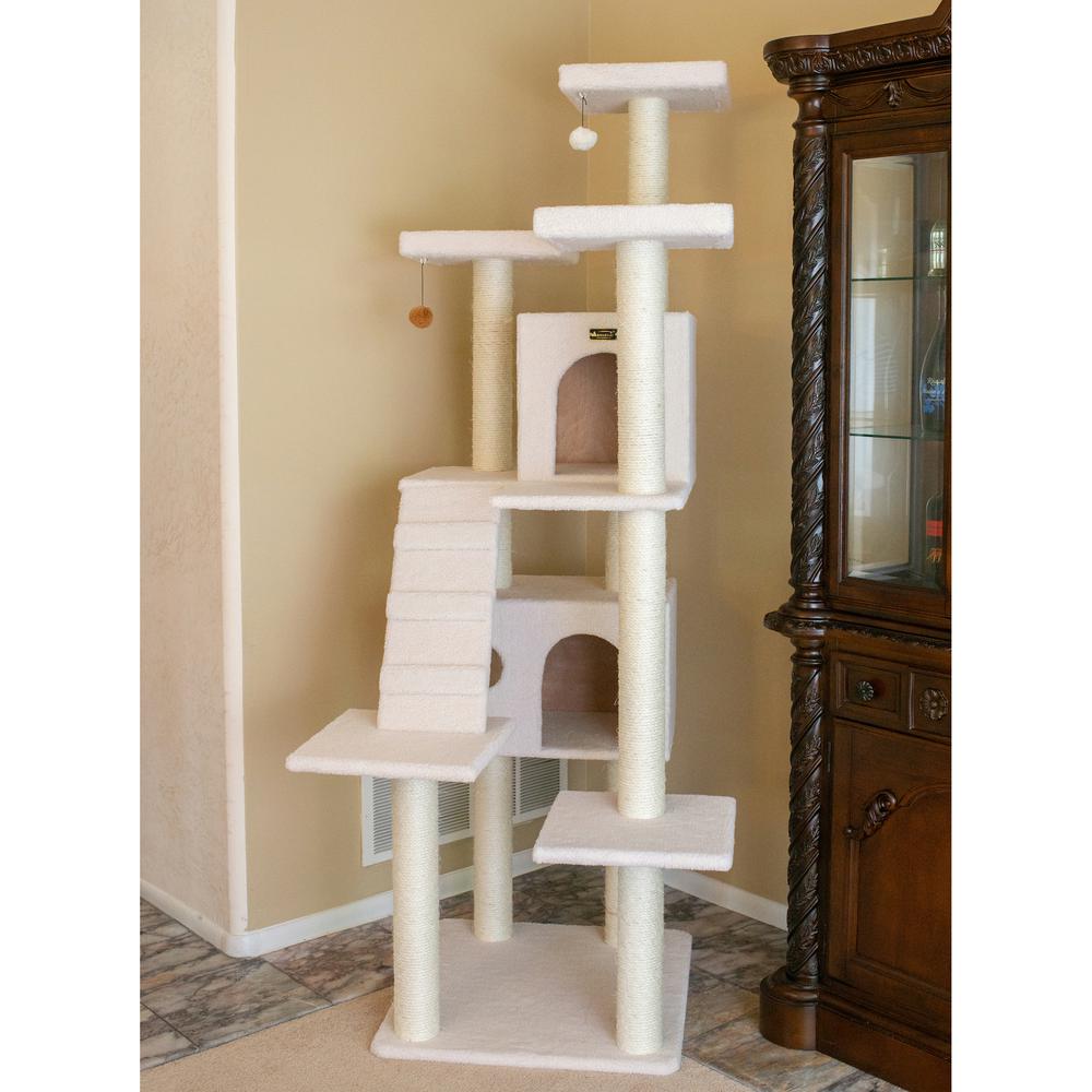 Real Wood Cat Tree In Ivory, Jackson Galaxy Approved, Multi Levels With Ramp