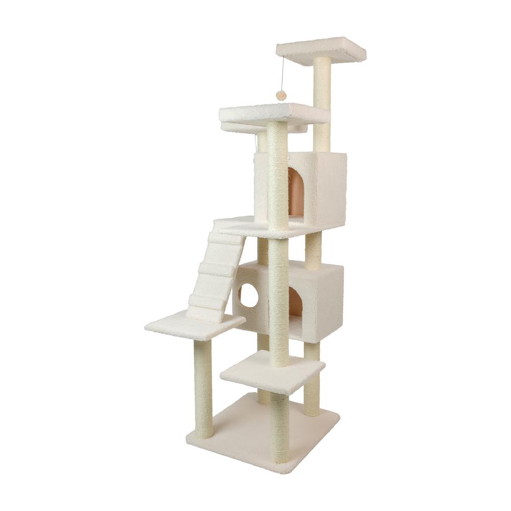 Real Wood Cat Tree In Ivory, Jackson Galaxy Approved, Multi Levels With Ramp