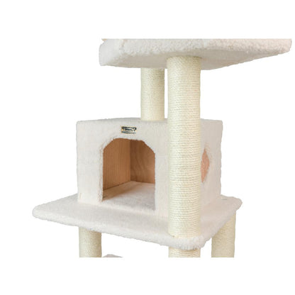 Real Wood Cat Tree In Ivory, Six Levels