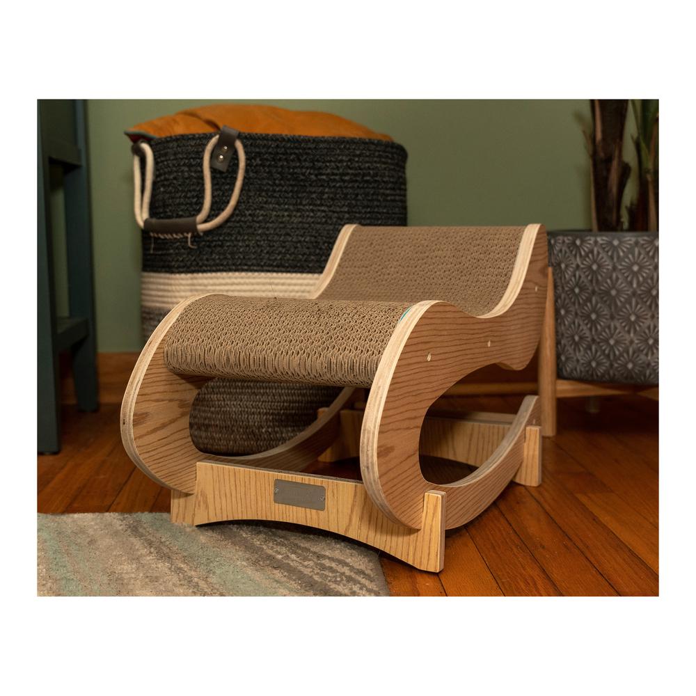 Real Wood Medium Wooden Cat Rocking Chair, Detachable Cat Swing Chair
